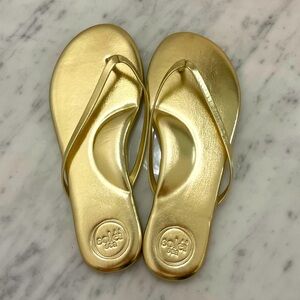 Solei Sea Indie Gold Flip Flop Size 8